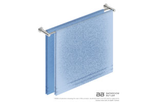 Double Towel Bar 800mm 4685 with artists impression of two single folded bath towels - Bathroom Butler