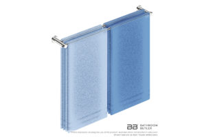 Single Towel Bar 800mm 4885 with artists impression of four single folded bath towels - Bathroom Butler