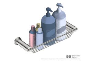 Shower Racks 330mm 5820 showing artists impression of shampoo bottles