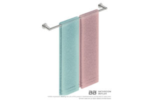 Single Towel Bar 650mm 8272 with artists impression of two double folded bath sheets - Bathroom Butler