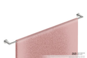 Single Towel Bar 1100mm 8278 with artists impression of one full width bath sheet - Bathroom Butler