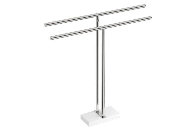 Double Towel Stand 9185 – Polished Stainless Steel - Bathroom Butler bathroom accessories