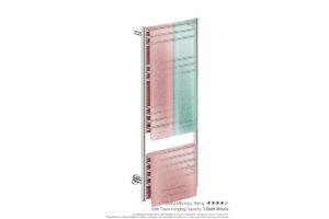 Natural 15 Bar 500mm Heated Towel Rack Straight with PTSelect Switch showing artists impression with three folded bath sheets - Bathroom Butler