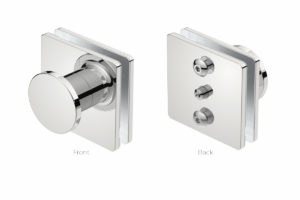 Glass Mounting 1008 Polished Stainless Steel -front and back view