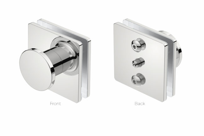 Glass Mounting 1008 Polished Stainless Steel -front and back view