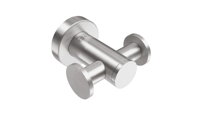 Double Robe Hook 4611 – Brushed Nickel PVD - Bathroom Butler bathroom accessories