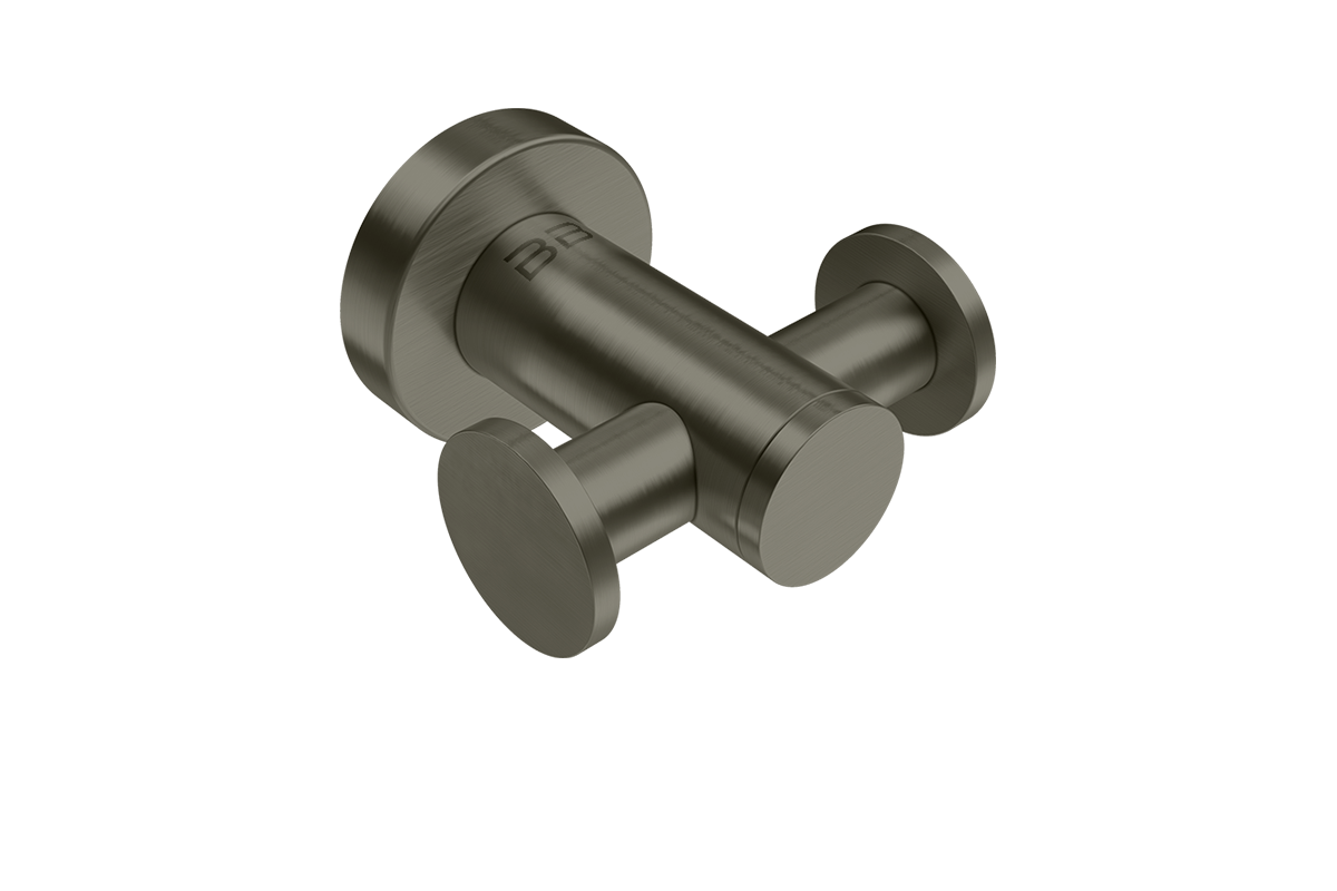 Double Robe Hook 4611 – Gunmetal PVD - Bathroom Butler bathroom accessories