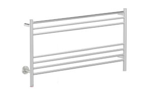 NATURAL 7 Bar 1100mm Straight Heated Towel Rail with PTSelect Switch – Brushed Stainless Steel - Bathroom Butler bathroom