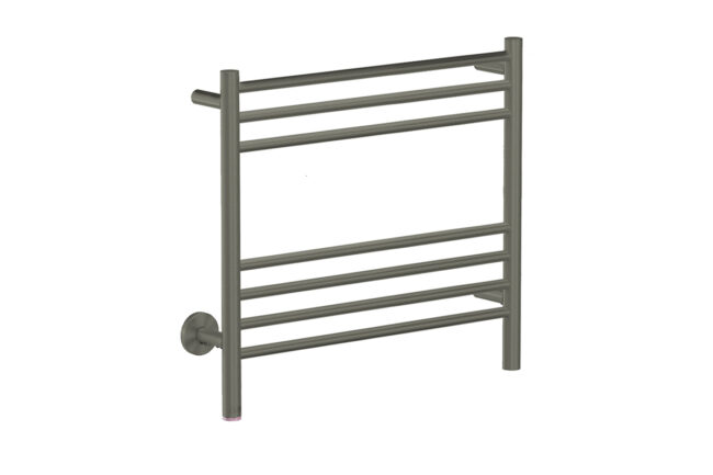 NATURAL 7 Bar 650mm Straight Heated Towel Rail with PTSelect Switch – Gunmetal PVD - Bathroom Butler bathroom