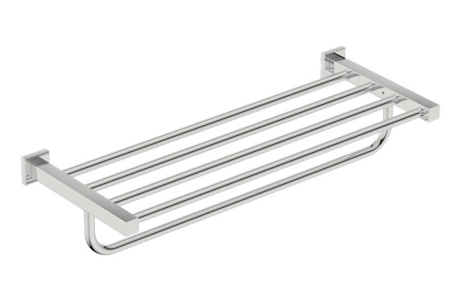 Towel Shelf with Hang Bar 650mm /25inch 8593 Polished Stainless Steel - Bathroom Butler bathroom accessories
