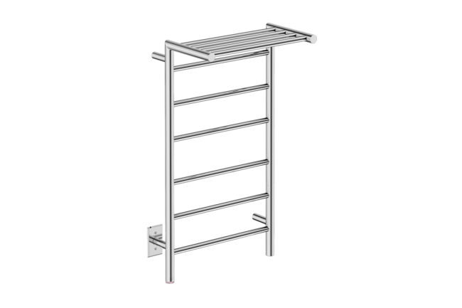 Edge 10 Bar 21inch Heated Towel Rack with PTSelect Switch - 210V in Polished Stainless Steel - Bathroom Butler