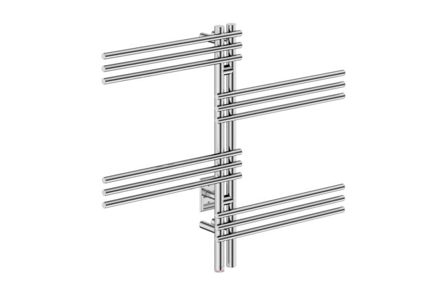Loft Duo 12 Bar 39inch Heated Towel Rack with PTSelect Switch - 120V in Polished Stainless Steel - Bathroom Butler