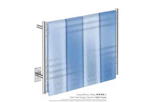 NATURAL 7 Bar 32 inch Straight Heated Towel Rack with PTSelect Switch - Image 2