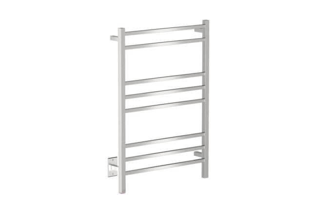 Cubic 8 Bar 25inch Heated Towel Rack with PTSelect Switch - 120V in Brushed Stainless Steel - Bathroom Butler