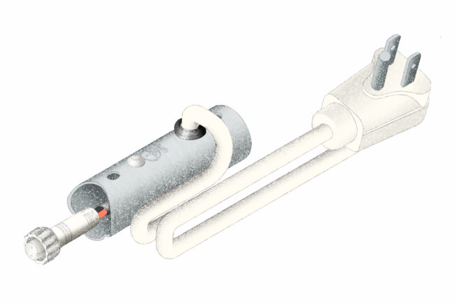 Plug-In Kit for Heated towel racks Round in Brushed Finish