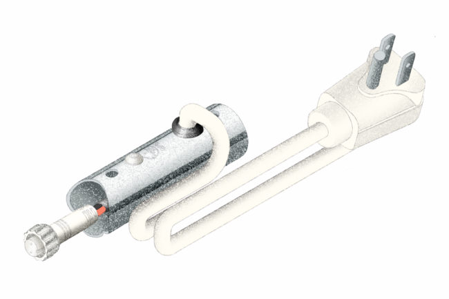 Plug-In Kit for Heated towel racks Round in Polished Finish