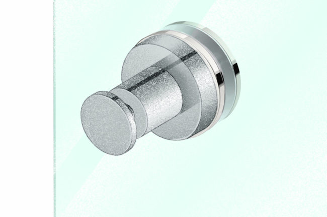 Illustration showing glass mounting 1005 with 4610 robe hook