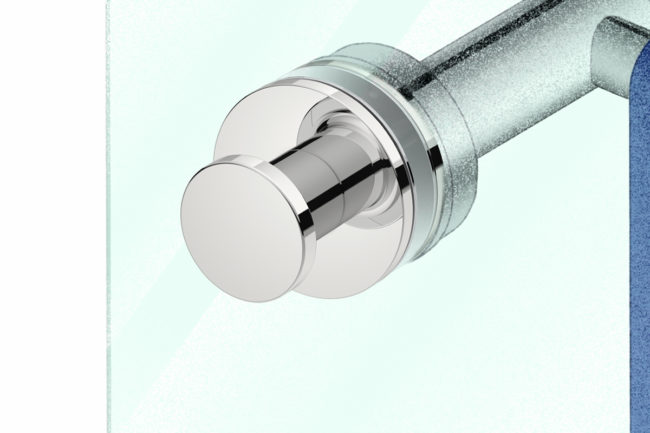 Illustration showing Glass Mounting 1006 with towel bar sketch close-up