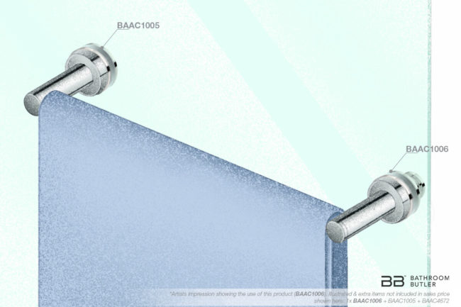 Glass Mounting 1006 with towel bar sketch back-view
