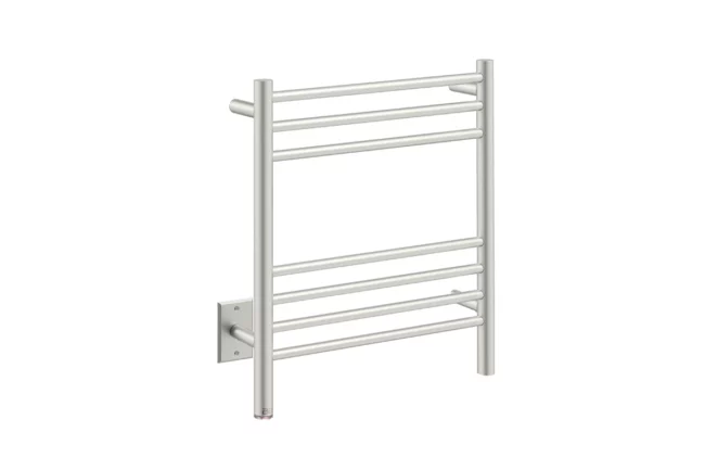 Natural 7 Bar 20inch Heated Towel Rack Straight with PTSelect Switch - 120V in Brushed Stainless Steel - Bathroom Butler