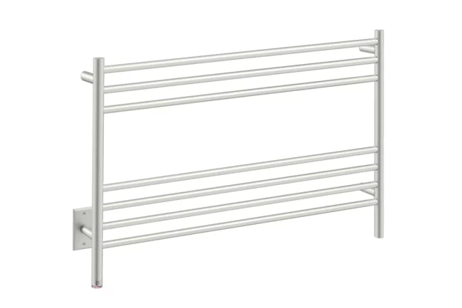 Natural 7 Bar 43inch Heated Towel Rack Straight with PTSelect Switch - 120V in Brushed Stainless Steel - Bathroom Butler