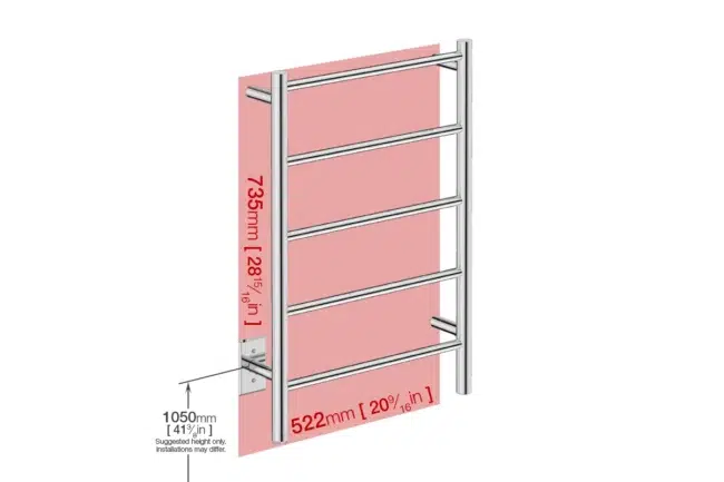 Foot-Print NATURAL 5 Bar 20in-STR-PTS - Polished Stainless Steel