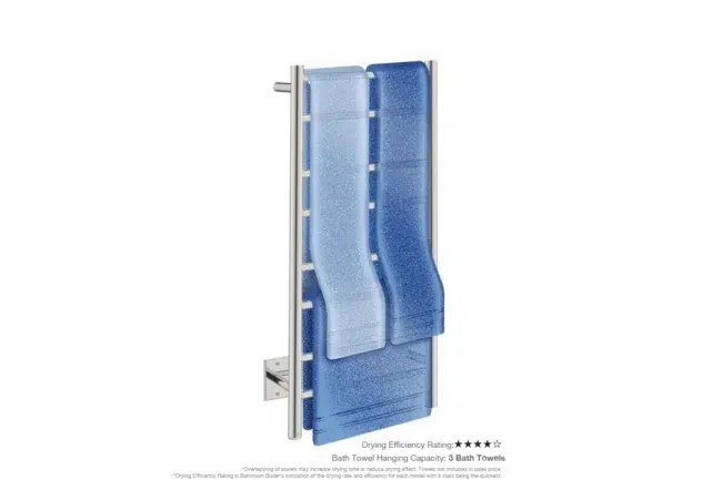 Bathroom Butler - NATURAL 8 Bar 17in STR-PTS-POLS - Three Towels
