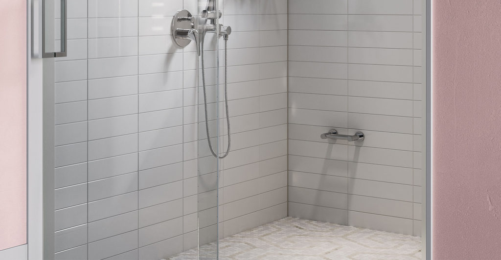 Stainless steel Shower Foot Rest 4629POLS inside shower