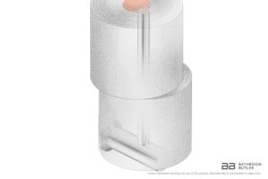 Spare Paper Holder 5604 showing artists impression with two toilet rolls