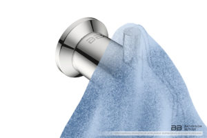 Single Robe Hook 5610 with artists impression of a towel - Bathroom Butler