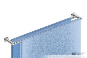 Double Towel Bar 800mm 8285 with artists impression of two full width bath towels - Bathroom Butler