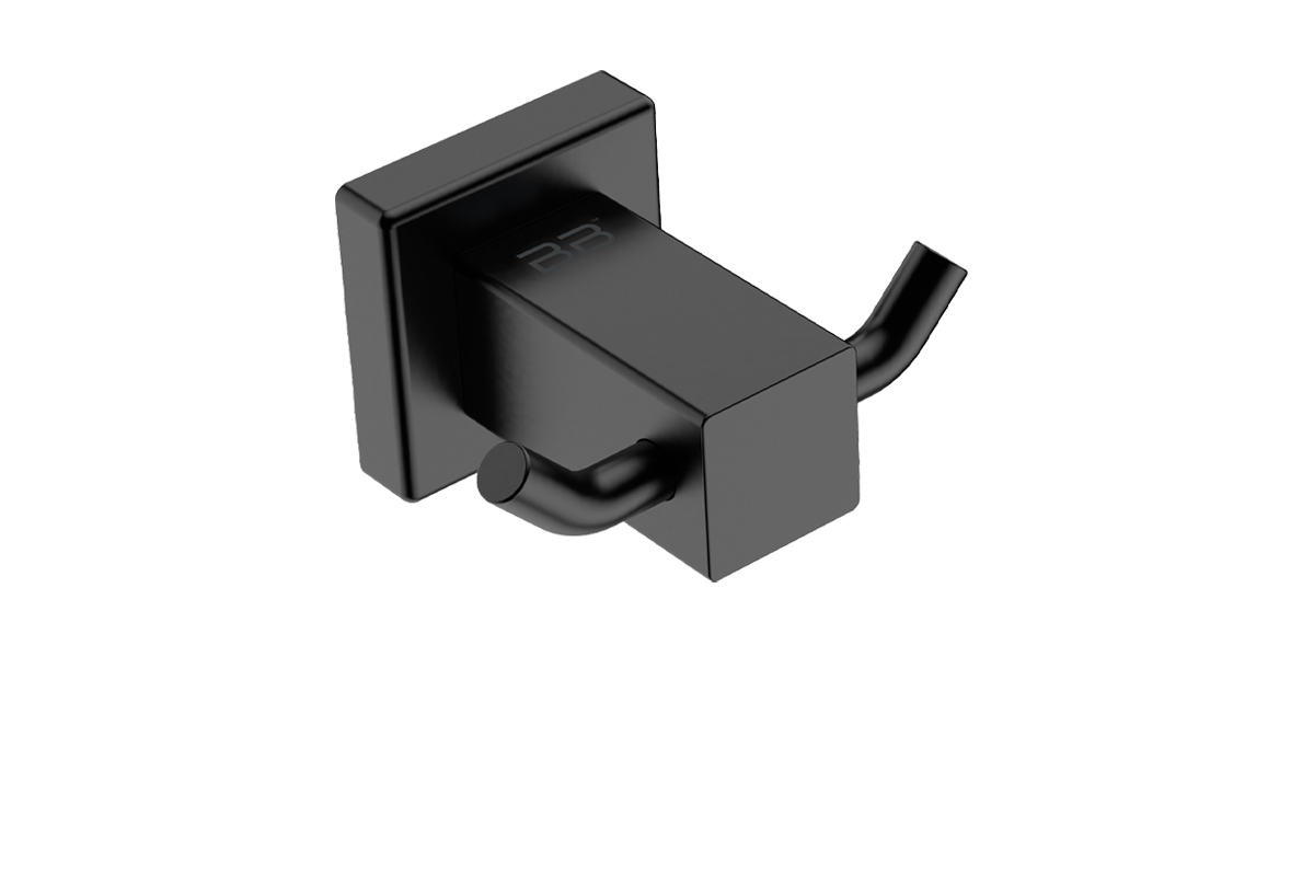 Double Robe Hook 8511 – Matte Black - Bathroom Butler bathroom accessories