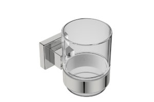 Glass Tumbler and Holder 8532– Polished Stainless Steel - Bathroom Butler bathroom accessories