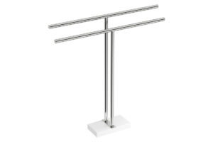 Double Towel Stand 9185 – Polished Stainless Steel - Bathroom Butler bathroom accessories