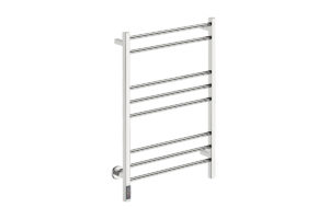 Contour 8 Bar 650mm Heated Towel Rack with TDC Timer - 230V in Polished Stainless Steel - Bathroom Butler heated towel rails