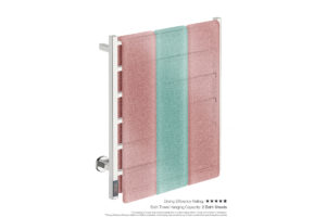 Alternative view of CUBIC 6 Bar 650mm Straight Heated Towel Rail with TDC Timer