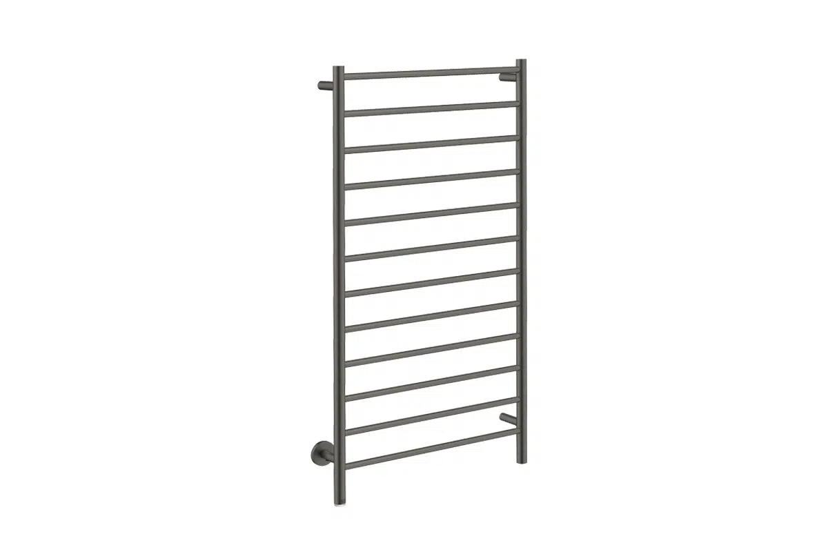 Natural 12 Bar 650mm Heated Towel Rack Straight with PTSelect Switch - 230V in Champagne Gold Steel - Bathroom Butler heated towel rails