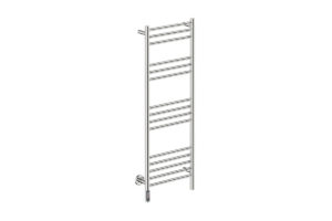 Natural 15 Bar 430mm Heated Towel Rack Straight with TDC Timer - 230V in Polished Stainless Steel - Bathroom Butler heated towel rails