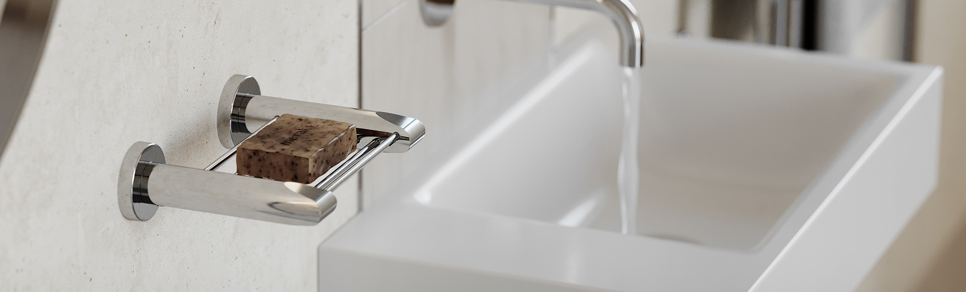 8200 Series soap rack near basin