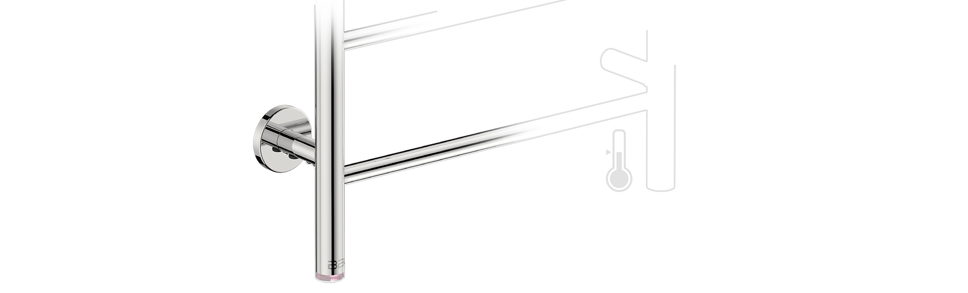 Temperature adjustment for heated towel rail with PTSelect Switch