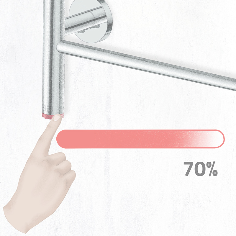 PTSelect Switch in 70 percent increased position for heated towel rails