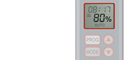 Screen display of the TDC Timer for temperature adjustment