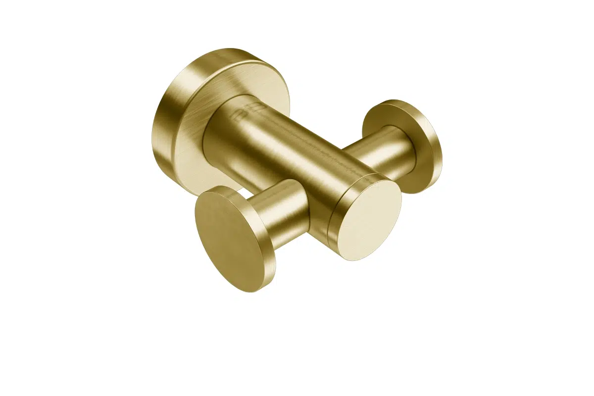 4611 Double Robe Hook Brushed Champagne Gold