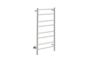 NATURAL 8 Bar 430mm Heated Towel Rail with PTSelect Switch in Polished Stainless Steel